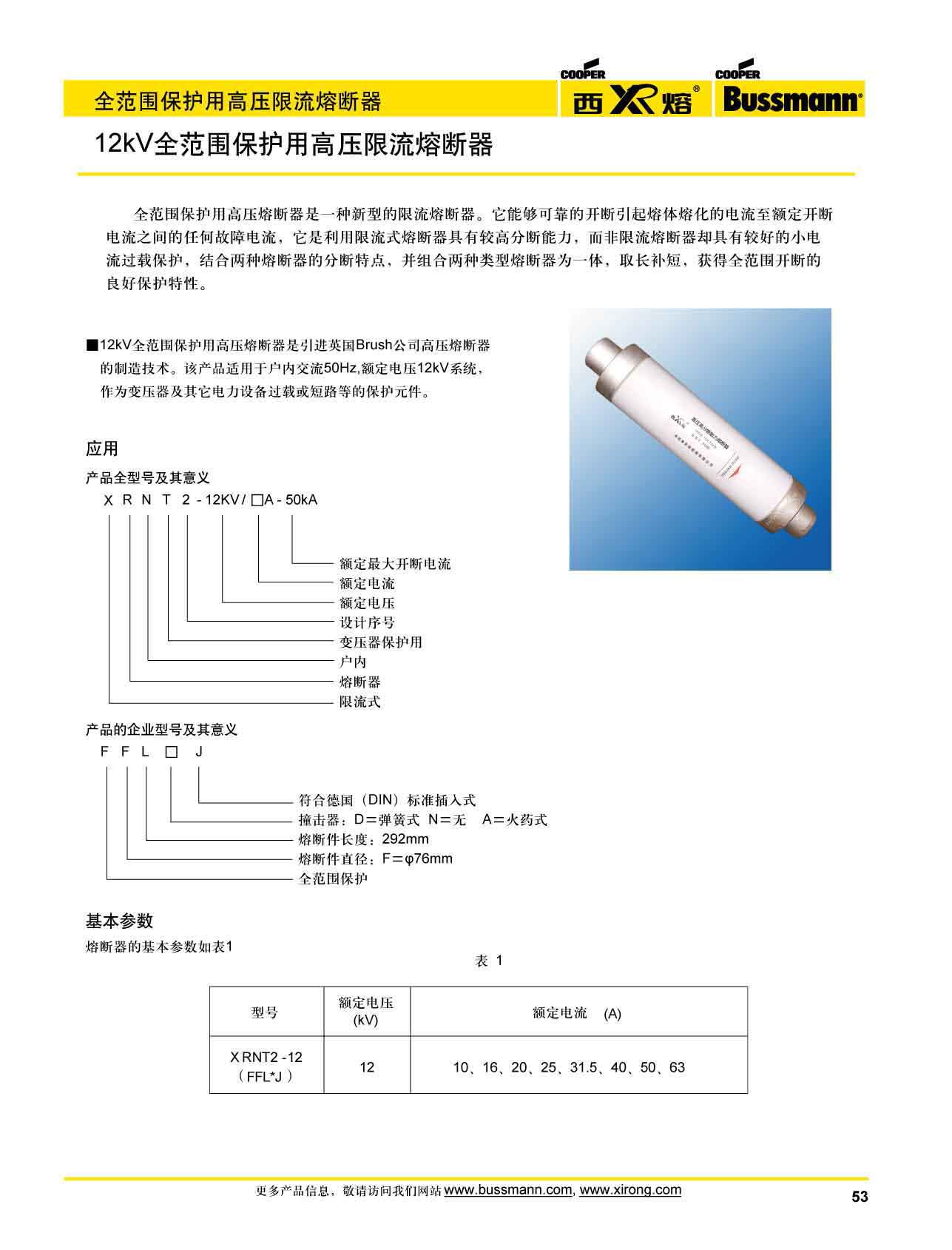 12kv保護(hù)高壓限流熔斷器選型參數(shù)