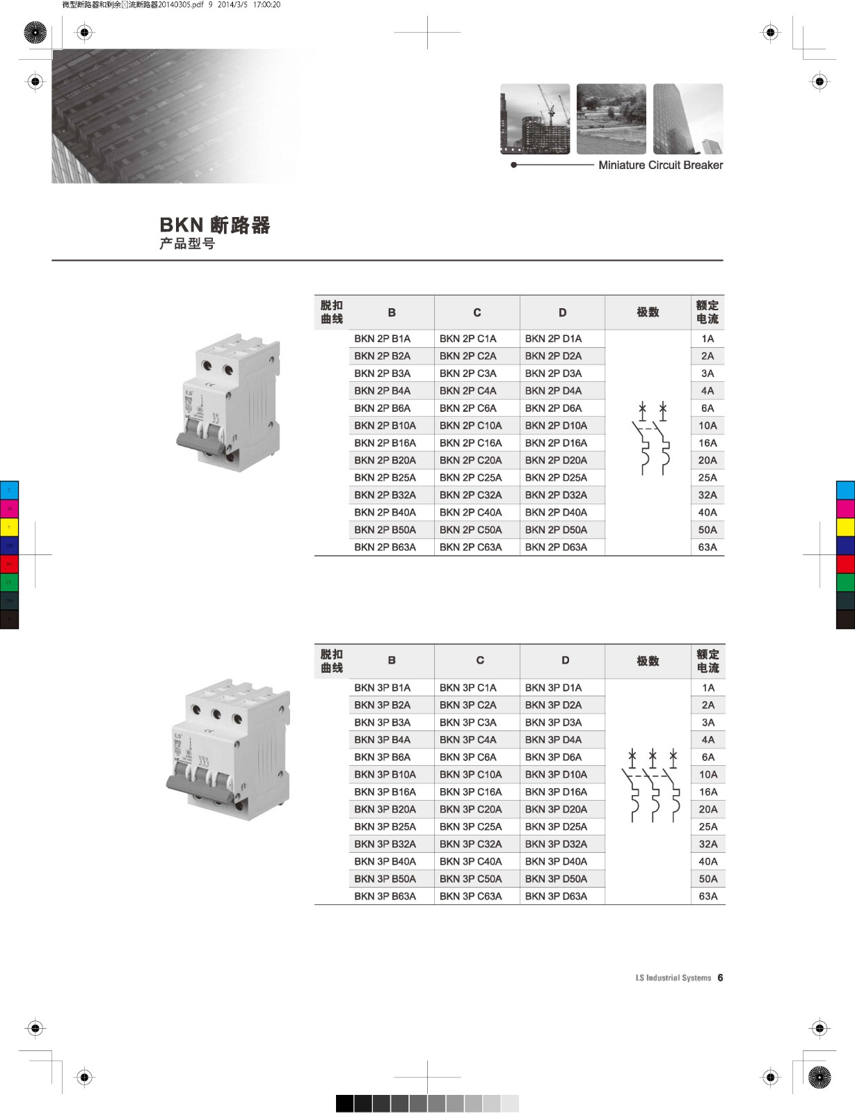 BKN系列微型斷路器產(chǎn)品參數(shù)